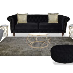 Black And Gold Chesterfield Lounge Pocket