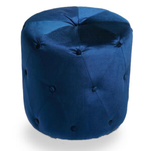 Blue Suede Ottoman