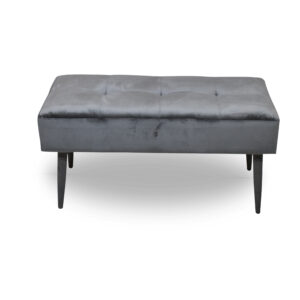 Double Ottoman Grey Suede
