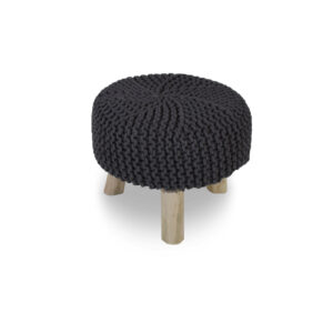 Grey Knitted Ottoman