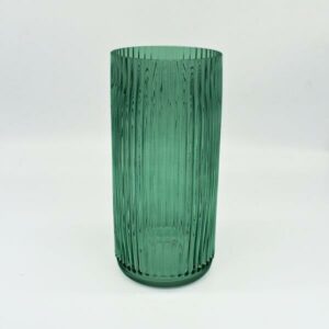Ribbed Glass Vase - Green