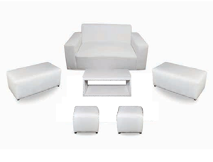 White Leather Lounge Pocket